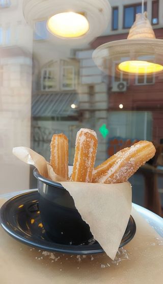 Churros con caramelo