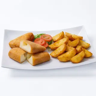Cașcaval pane cu cartofi wedges