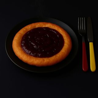 Langos cu gem de visine