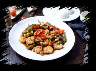 Creveti Sze-Chuan cu orez