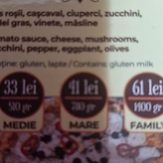 Pizza Vegetariană (mare)