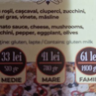 Pizza Vegetariană (family) 