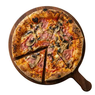 PIZZA .PROSCIUTTO E FUNGHI