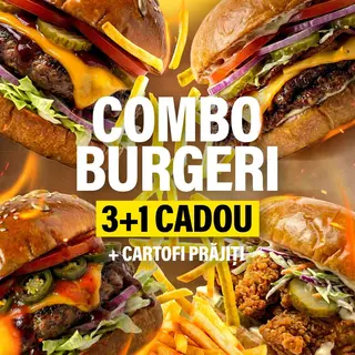 COMBO 3+1 BURGERI CU CARTOFI PRAJITI
