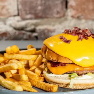 Cheesy cheddar burger