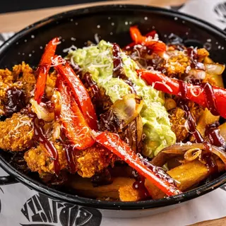 Loaded Turkey Fajita-Cartofi prajiti cu snitel de Curcan si legume fajita