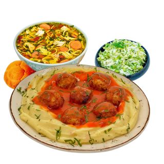 MENIUL ZILEI CHIFTELUTE DE PORC CU SOS SI GARNITURA LA ALEGERE