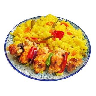 Frigarui de pui cu legume si garnitura la alegere