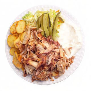 Shaorma porc farfurie