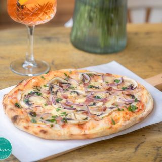 Pinsa Pancetta e funghi