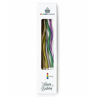 Set 6 lumanari spirala multicolor