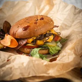 Crispy chicken cheese burger