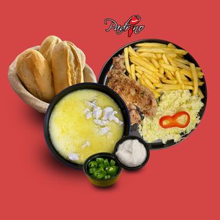 Ciorbă rădăuțeană+Ceafă de porc cu cartofi prăjiți+ salată de varză