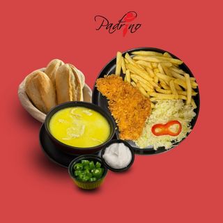 Ciorbă de burtă + Piept de pui crispy cu cartofi prăjiți+salată de varză