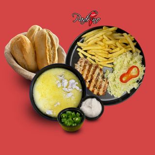 Ciorbă rădăuțeană+Cotlet de porc cu cartofi prăjiți+ salată de varză