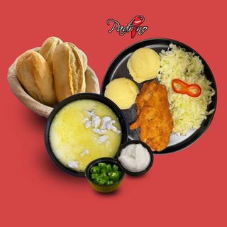 Ciorbă rădăuțeană+Șnițel de pui cu piure de cartofi+salată de varză