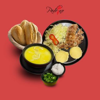 Ciorbă de burtă + Ceafă de porc cu piure de cartofi+salată de varză