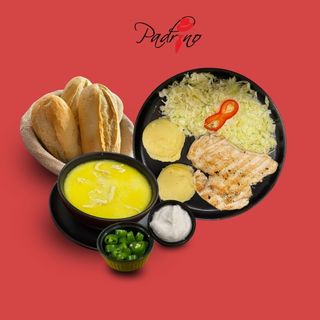 Ciorbă de burtă+Piept de pui la grătar cu piure de cartofi+salată de varză