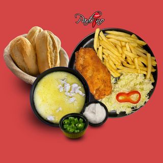 Ciorbă rădăuțeană+Șnițel de pui cu cartofi prăjiți+salată de varză