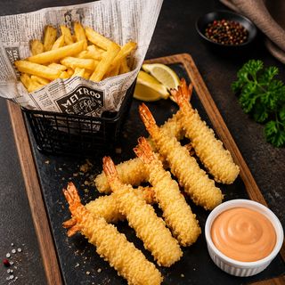 Creveți tempura cu cartofi prajiti - 200/180g