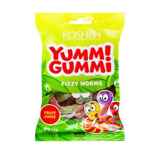 Roshen Yummi Gummi Fizzy Worms 70g