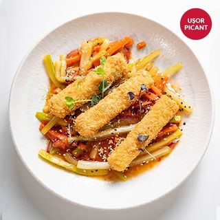 Legume Glasate cu Crispy Tofu