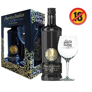 Puerto di Indias Gin Black 0.7L+Pahar