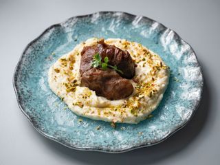 Obrajori cu piure de telina si fistic