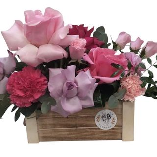 Aranjament floral cu trandafiri ”Muză roz”