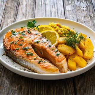 Platou somon cu cartofi natur 800g