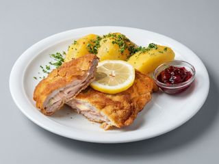 SNITEL DE PUI CU RONDELE DE CARTOFI LA TIGAIE