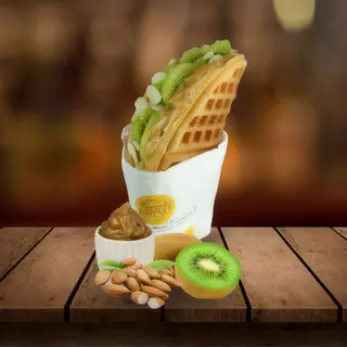 WAFFLE, CARAMEL CREMESA, KIWI FRESH, MIGDALE