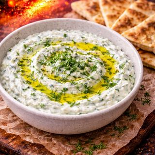 Tzatziki cu pită caldă