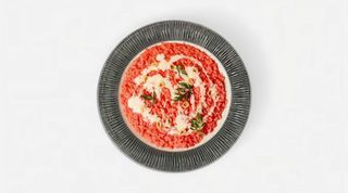 Beetroot Risotto with blue cheese fondue