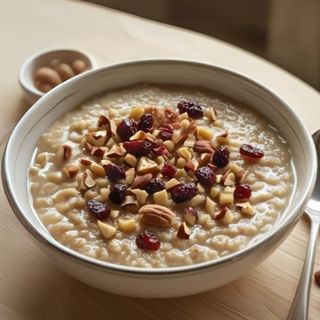 porridge cu ovaz, nuci si fructe uscate