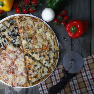 Pizza Quattro Stagioni mare cu margine king  Ø 32cm