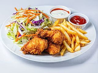 Pui prăjit cu cartofi