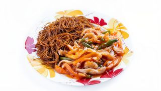 Combo pui cu bambus și tăieței