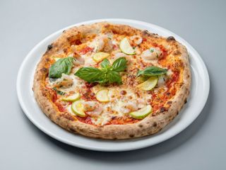 Pizza cu creveți si dovlecei