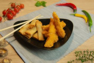 Creveti crispy si pachetele de primavara