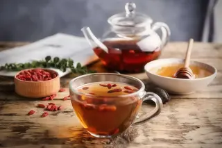 Ceai chinezesc cu goji și crizanteme
