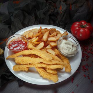 Chicken fingers în crustă de porumb