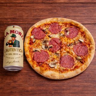 PIZZA CAPRICIOASA + BIRRA MORETTI 0.5