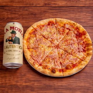 PIZZA PROSCIUTTO + BIRRA MORETTI 0.5