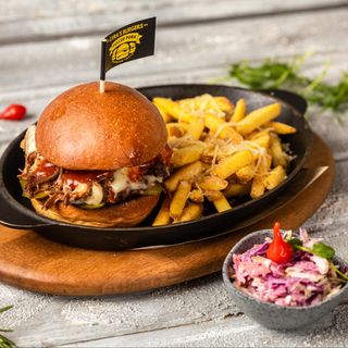 pulled beef burger