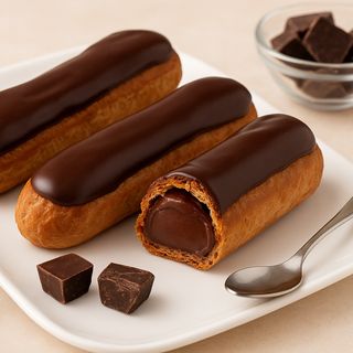 Mini eclere cu ciocolata