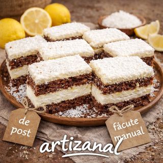 Mini prajituri de post cu crema de lamaie & nuca de cocos