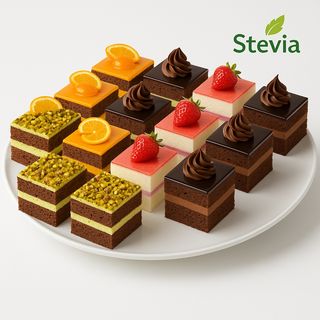 Platou personalizat cu mini prăjituri fără zahăr – alege și combină după preferințe