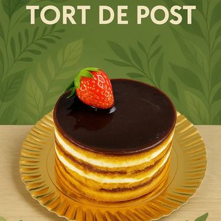 Tort de Post cu Foi de Tomate, Cremă de Lămâie și Ciocolată