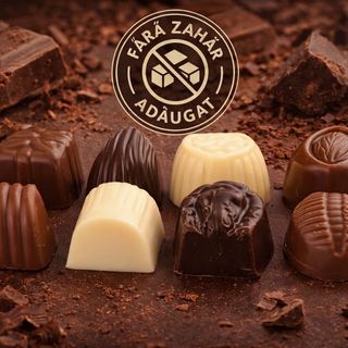 Bomboane artizanale fără zahăr adăugat din ciocolată neagră cu lapte & albă cu lapte (500 gr.)